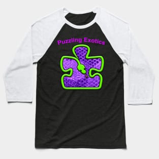 Hot Pink Puzzling Exotics over Logo Baseball T-Shirt